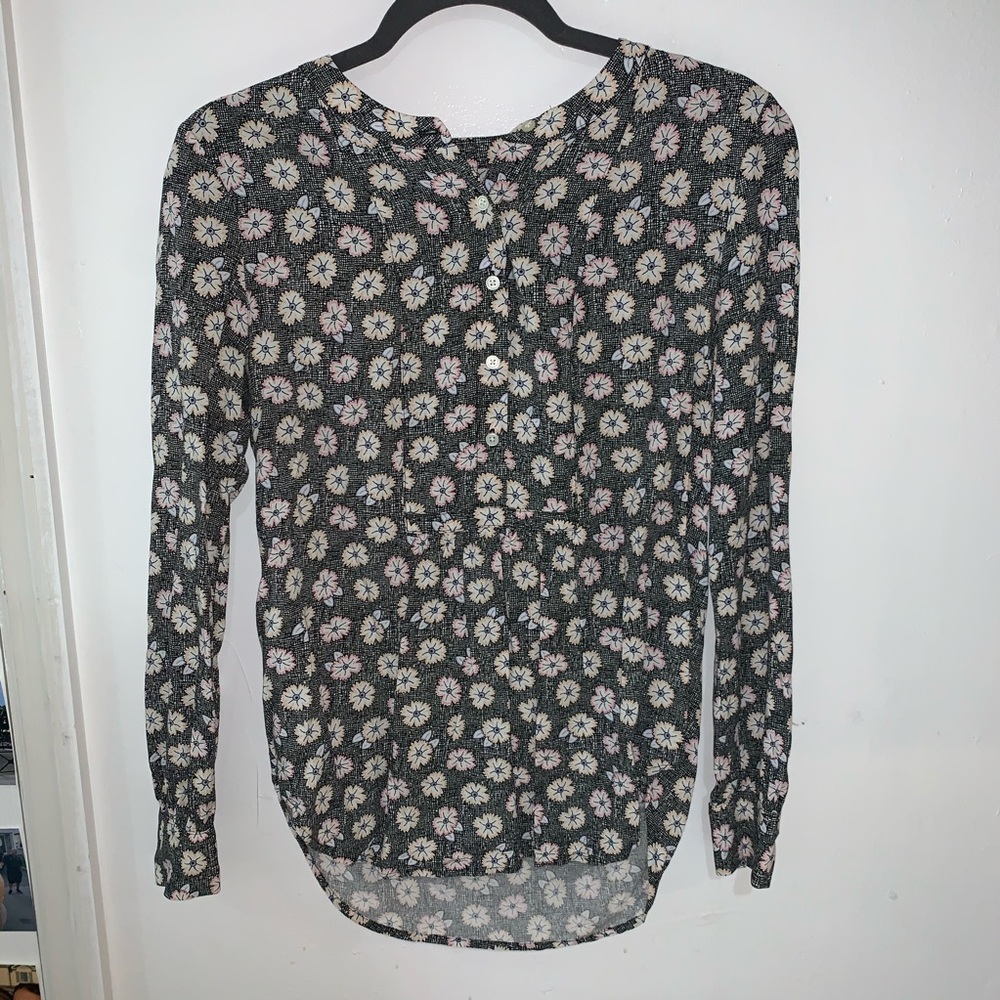 Loft half button down blouse